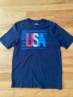 OshKosh  Navy Short Sleeve T-Shirt with Red White Blue USA Graphic